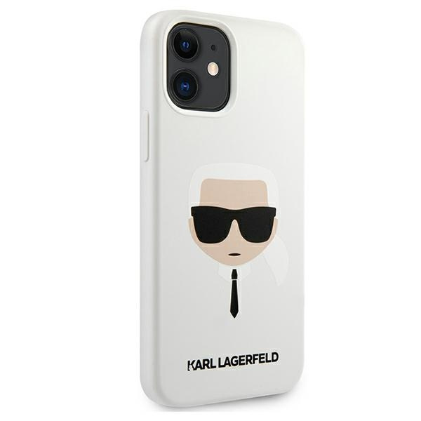 Case KARL LAGERFELD Apple iPhone 12 Mini Silicone Karl`s Head White Hardcase